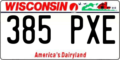 WI license plate 385PXE