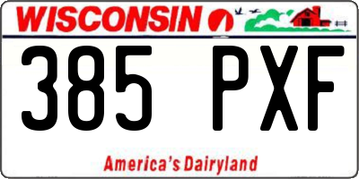 WI license plate 385PXF