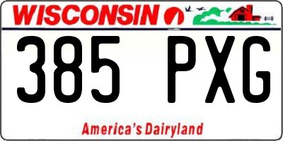 WI license plate 385PXG