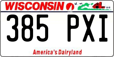 WI license plate 385PXI