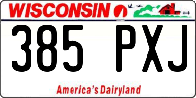WI license plate 385PXJ
