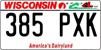 WI license plate 385PXK
