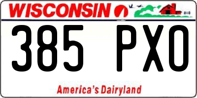 WI license plate 385PXO