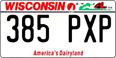WI license plate 385PXP