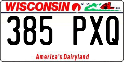WI license plate 385PXQ
