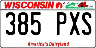 WI license plate 385PXS