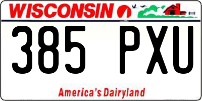 WI license plate 385PXU