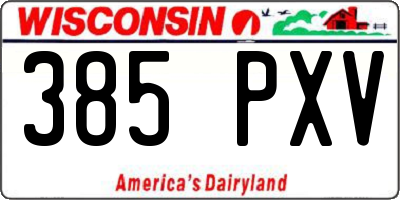 WI license plate 385PXV