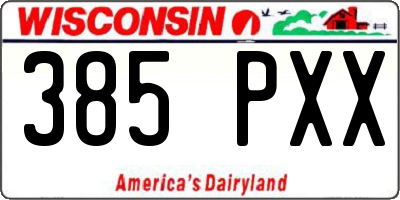 WI license plate 385PXX