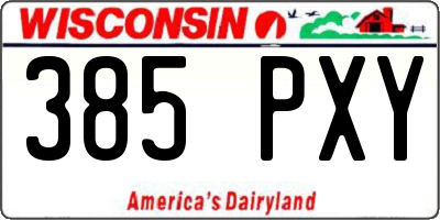 WI license plate 385PXY