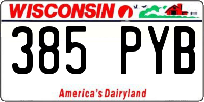 WI license plate 385PYB