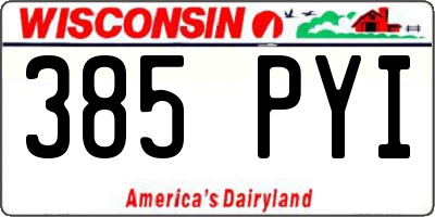 WI license plate 385PYI