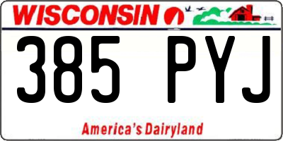 WI license plate 385PYJ
