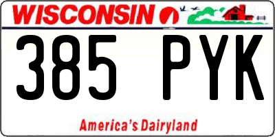 WI license plate 385PYK