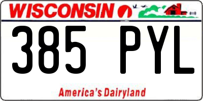 WI license plate 385PYL