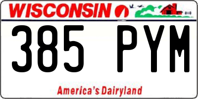 WI license plate 385PYM