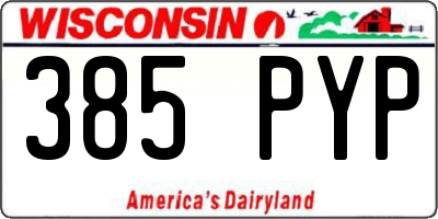 WI license plate 385PYP