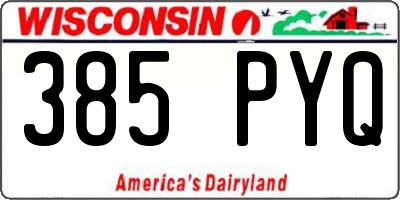WI license plate 385PYQ