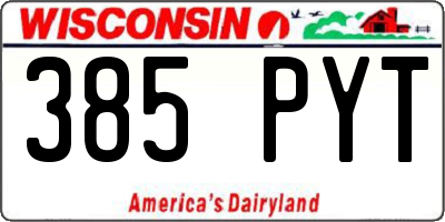 WI license plate 385PYT