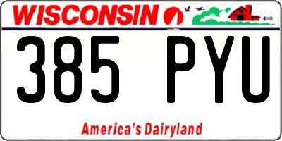 WI license plate 385PYU