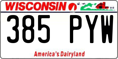 WI license plate 385PYW