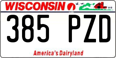 WI license plate 385PZD