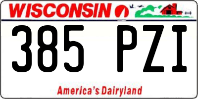 WI license plate 385PZI