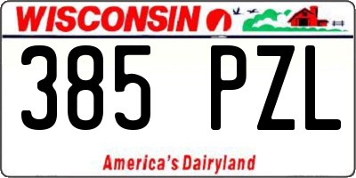 WI license plate 385PZL
