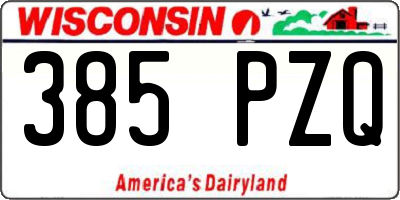 WI license plate 385PZQ