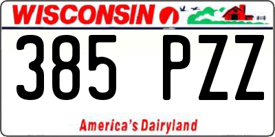 WI license plate 385PZZ