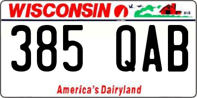WI license plate 385QAB