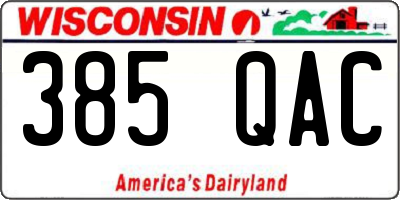 WI license plate 385QAC