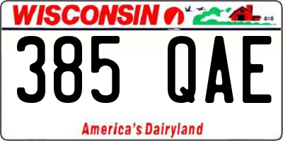 WI license plate 385QAE