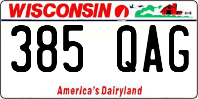 WI license plate 385QAG