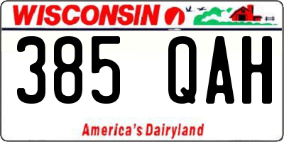 WI license plate 385QAH