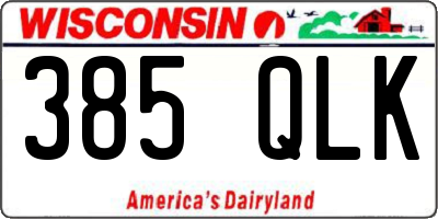 WI license plate 385QLK