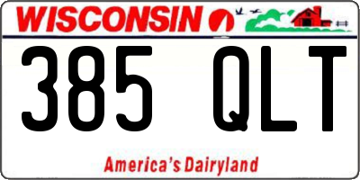 WI license plate 385QLT