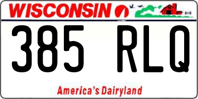 WI license plate 385RLQ