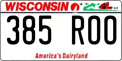 WI license plate 385ROO