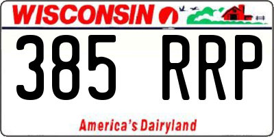 WI license plate 385RRP