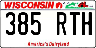 WI license plate 385RTH