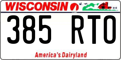 WI license plate 385RTO