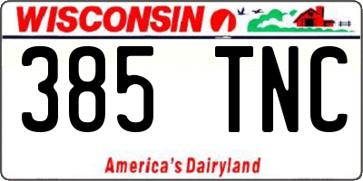 WI license plate 385TNC