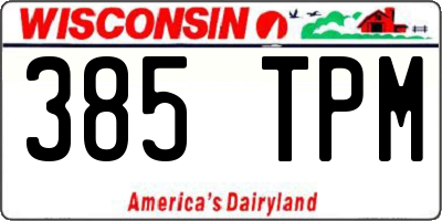 WI license plate 385TPM