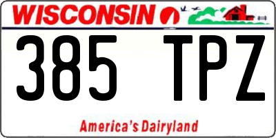 WI license plate 385TPZ