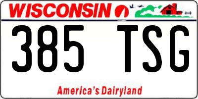 WI license plate 385TSG