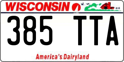 WI license plate 385TTA