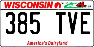 WI license plate 385TVE