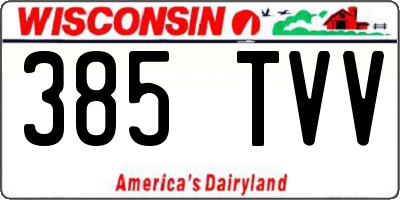 WI license plate 385TVV