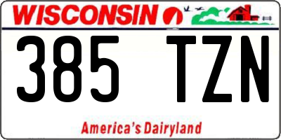 WI license plate 385TZN